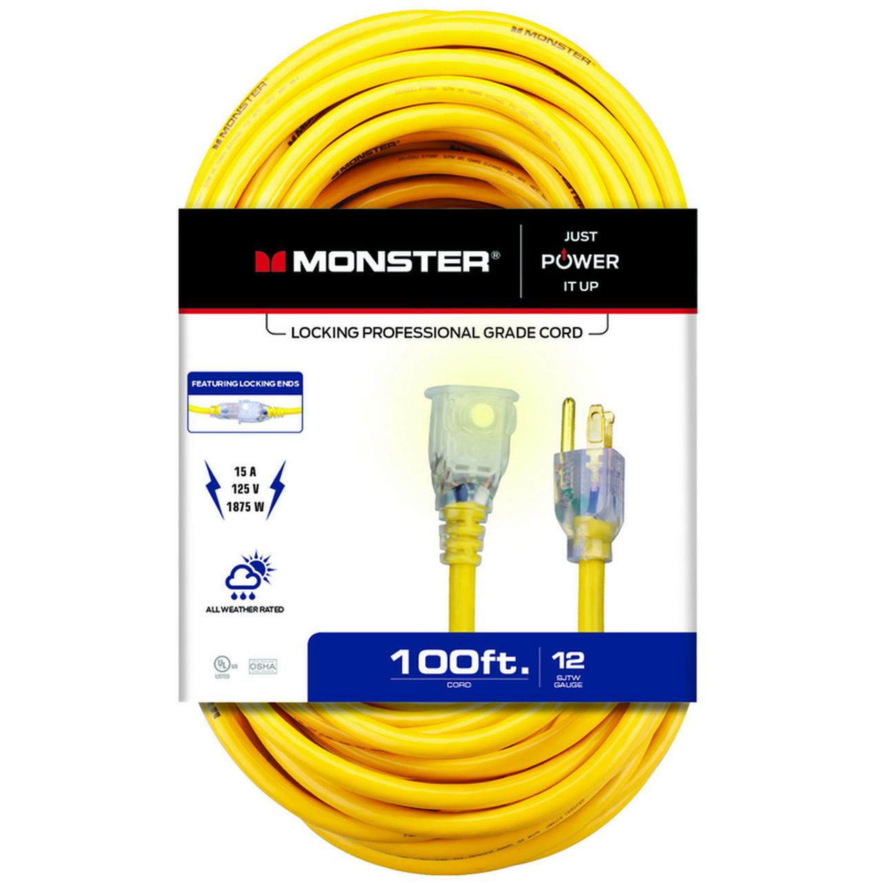 Monster Outdoor Yellow Extension Cord 12/3 SJTW