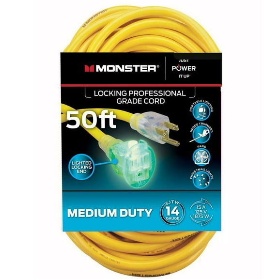 Monster Outdoor Yellow Extension Cord 14/3 SJTW