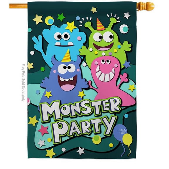 Monster Party Celebration Double-Sided Garden Decorative House Flag, Multi Color