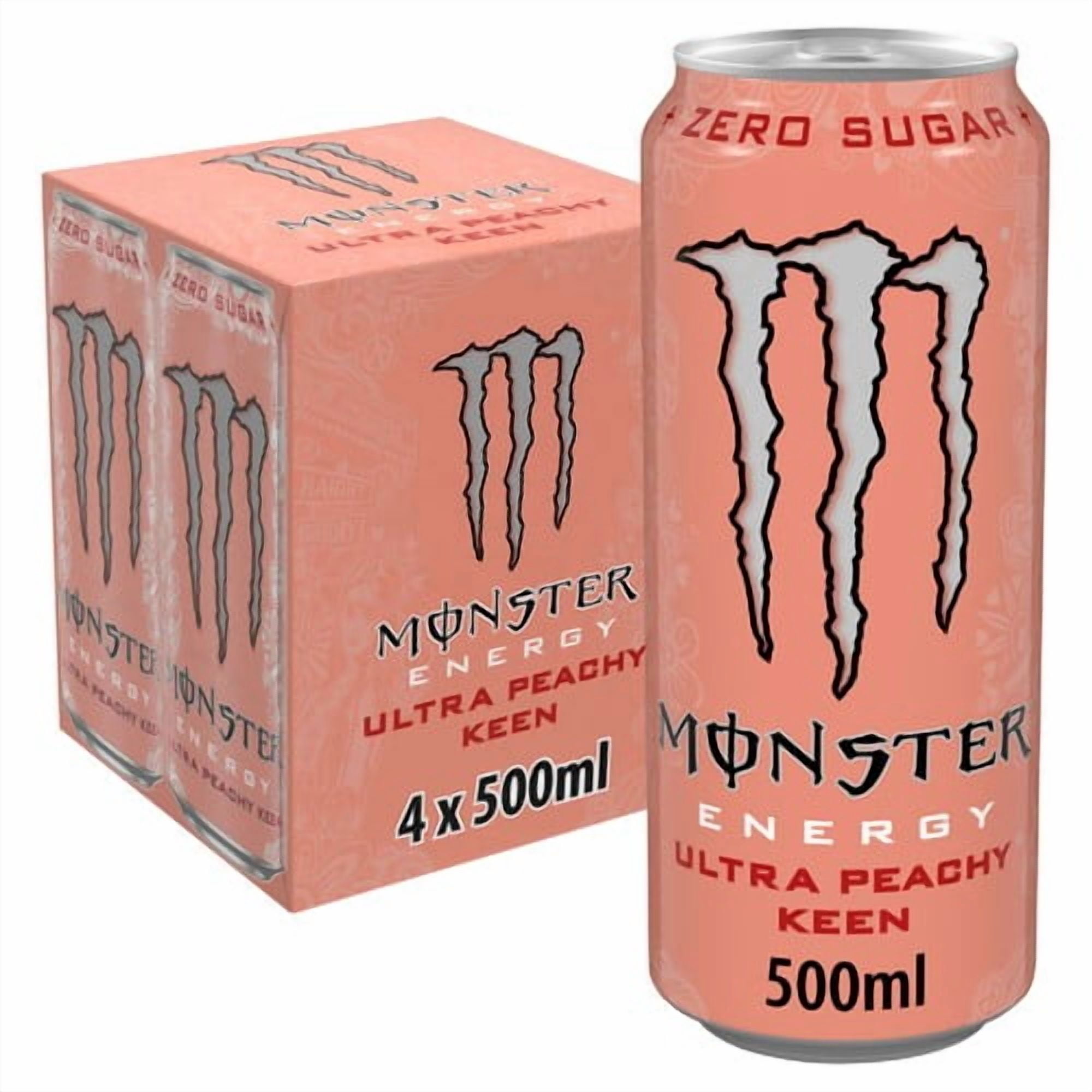 Monster Peachy Keen 4 x 500ml, British Import (Pack of 2)