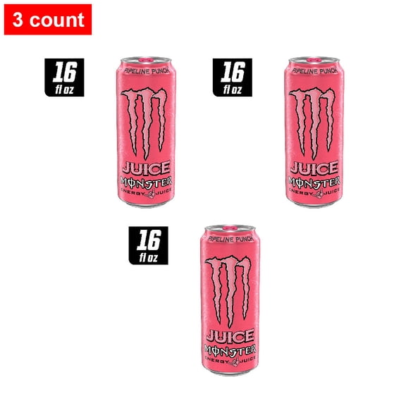 Monster Pipeline Punch Energy Drink Can 16 fl oz - 3 count