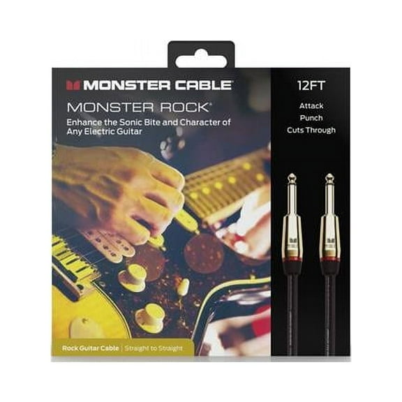 Monster Prolink 12ft Rock Instrument Cable - Premium Straight to Straight Performance for Musicians
