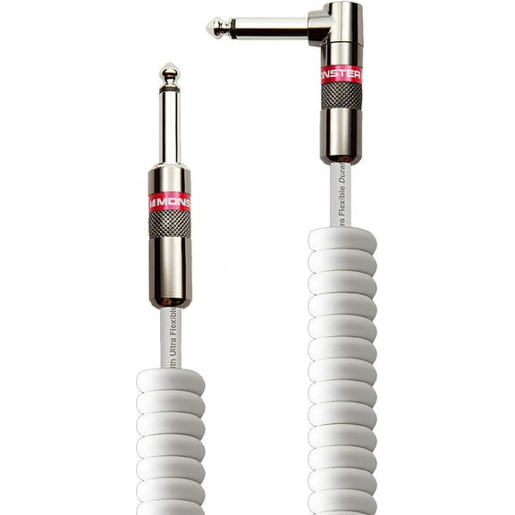 Monster Prolink Classic 1/4" Coiled Instrument Cable, 21ft - Durable High-Performance Audio