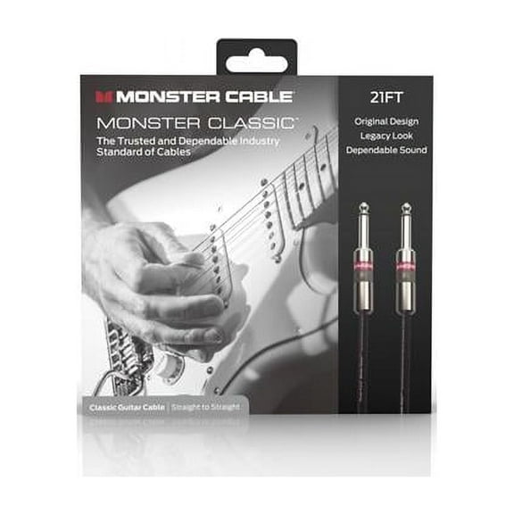 Monster Prolink Classic 1/4" Instrument Cable - 21ft, Straight to Straight, Premium Sound Quality