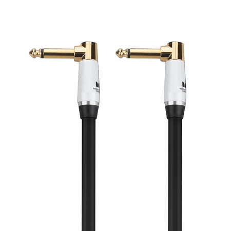 Monster Prolink Studio Pro 2000 Instrument Cable - 24K Gold Contacts, Multi-Gauge Wire Networks, and MultiTwist Construction with 95% Copper-Braid Shielding, 8 in Cable Right Angle to Right Angle