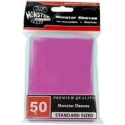 Monster Protector Sleeves - 50 Standard Size Gloss - Pink (Fits MTG Magic The Gathering and Other Standard Sized Gaming Cards)