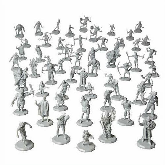 Monster Protectors 56 Unpainted Fantasy Mini Figures- All Unique Designs- 1" Hex-Sized Compatible with DND Dungeons and Dragons