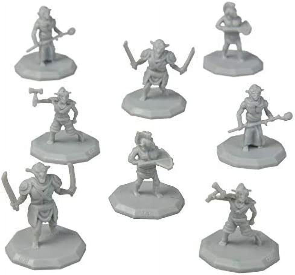 Set of 8 Unpainted Fantasy Goblin Mini Figures for RPGs