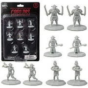 Monster Protectors Fantasy Goblin Mini Figures 8 Unpainted Unique Design 1" Hex-Sized, Compatible with DND Dungeons Dragons