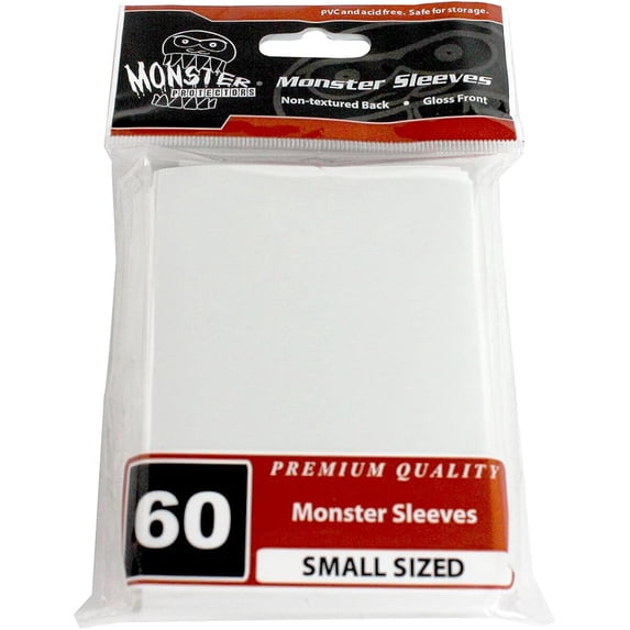 Monster Protectors Sleeves Sleeves - Smaller Size Gloss Finish - White (Fits Smaller Sized Gaming Cards)