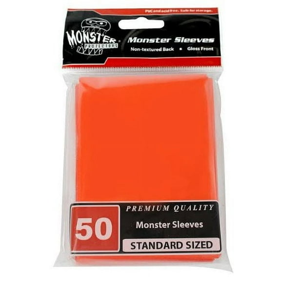 Monster Protectors Sleeves Sleeves - Standard Size Gloss - Orange (Fits MTG Magic The Gathering and Other Standard Sized Gaming Cards)