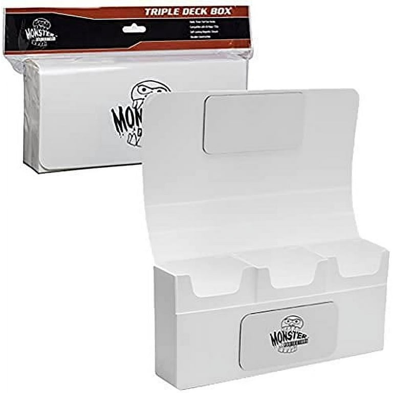 Monster Protectors Trading Card Triple Deck Storage Box, White