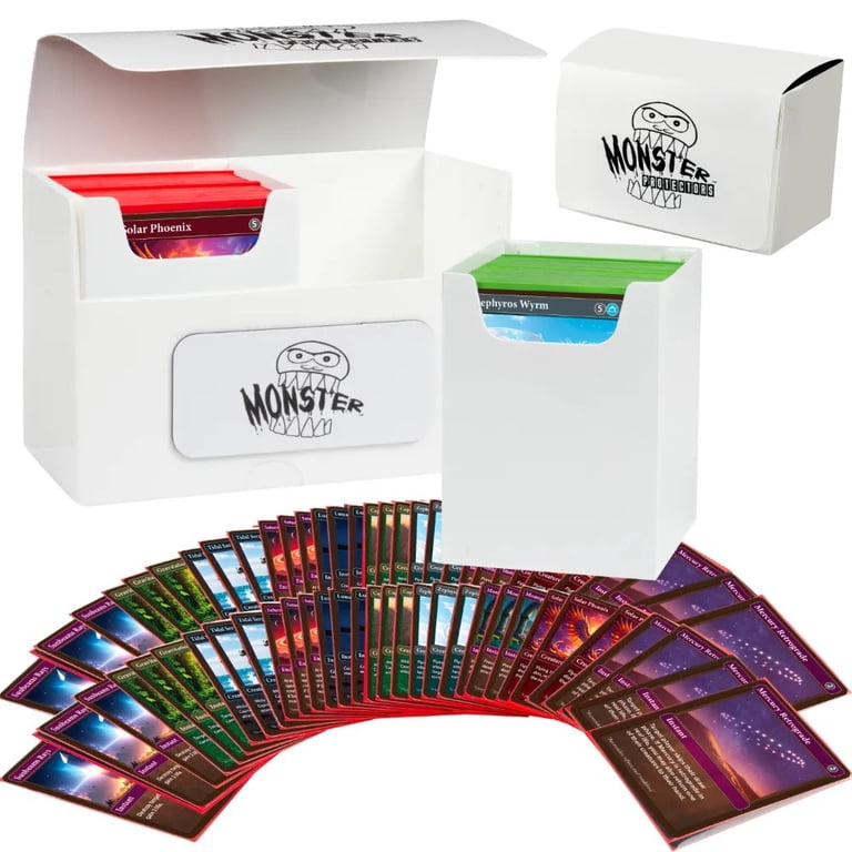 モンスターコレクションTCG ベストカードデッキ2個セット Monster Protectors XL Magnetic Double Deck Box - White, Holds 200