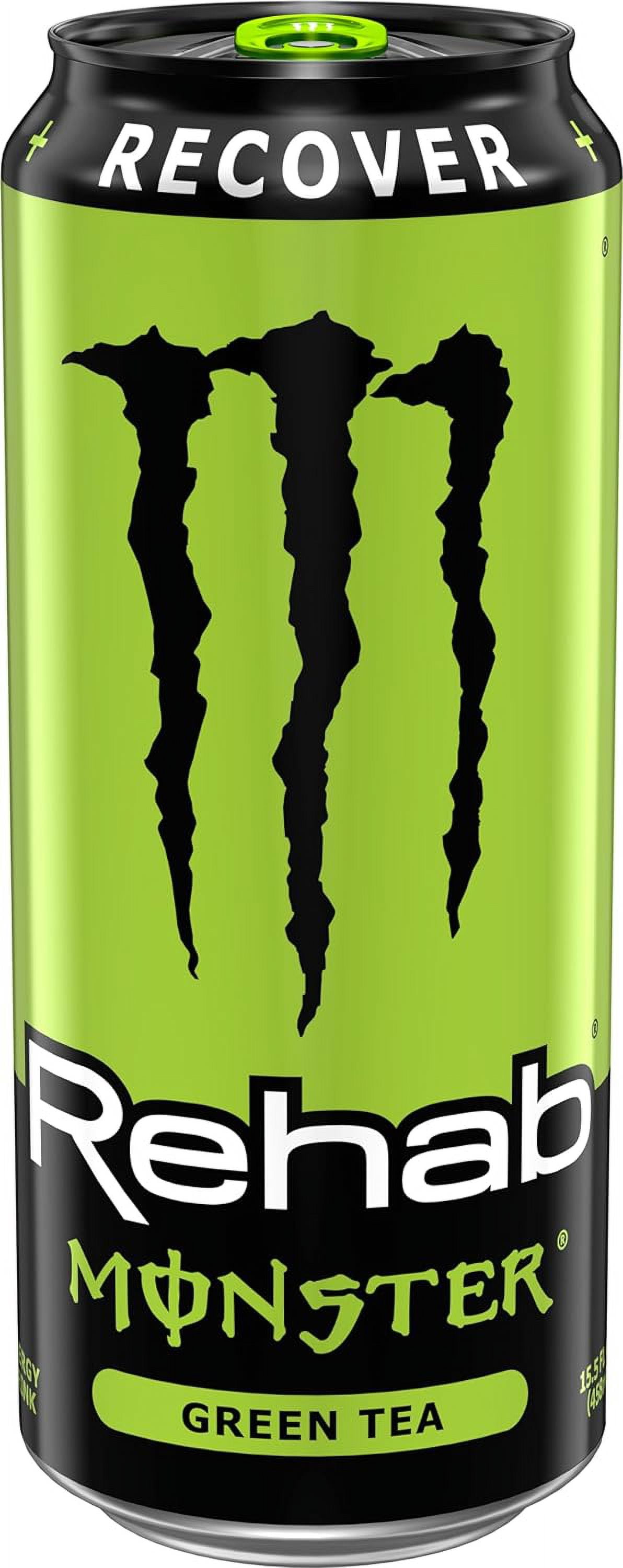 Monster Rehab Green Tea + Energy, Energy Iced Tea, Energy Drink 15.5 Ounce (Pack of 16)