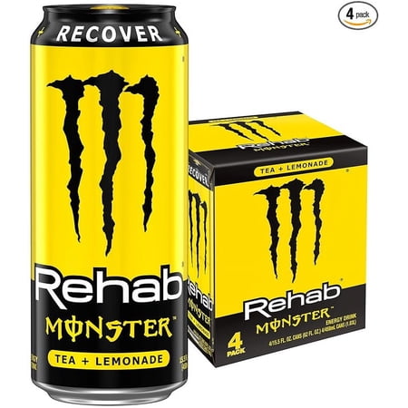 Monster Rehab Tea Lemonade, 15.5 Fl Oz Cans, 4 Pack