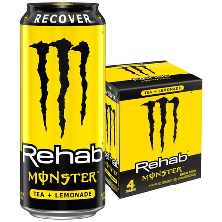 Monster Energy, Rehab Lemonade, Rehab Tea + Lemonade, 15.5 oz, 4 Pack