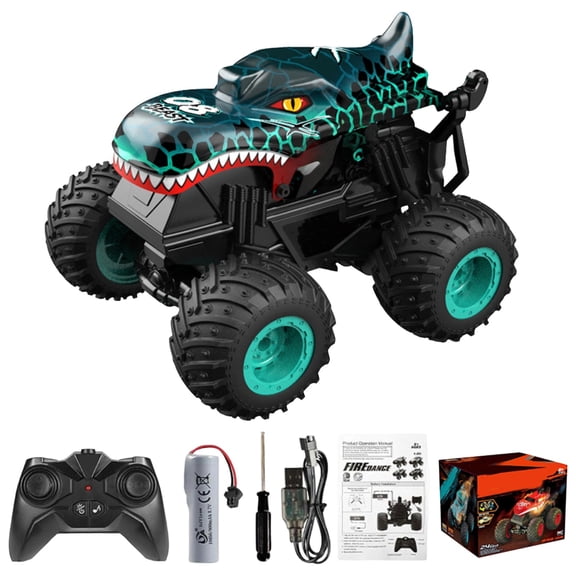 Monster Remote Control Truck Toys with Music, Lighting, 360° Spins & Drifting, All-Terrain RC Car, 1 Pack, F