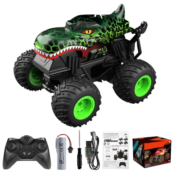 Monster Remote Control Truck Toys with Music, Lighting, 360° Spins & Drifting, All-Terrain RC Car, 1 Pack, G