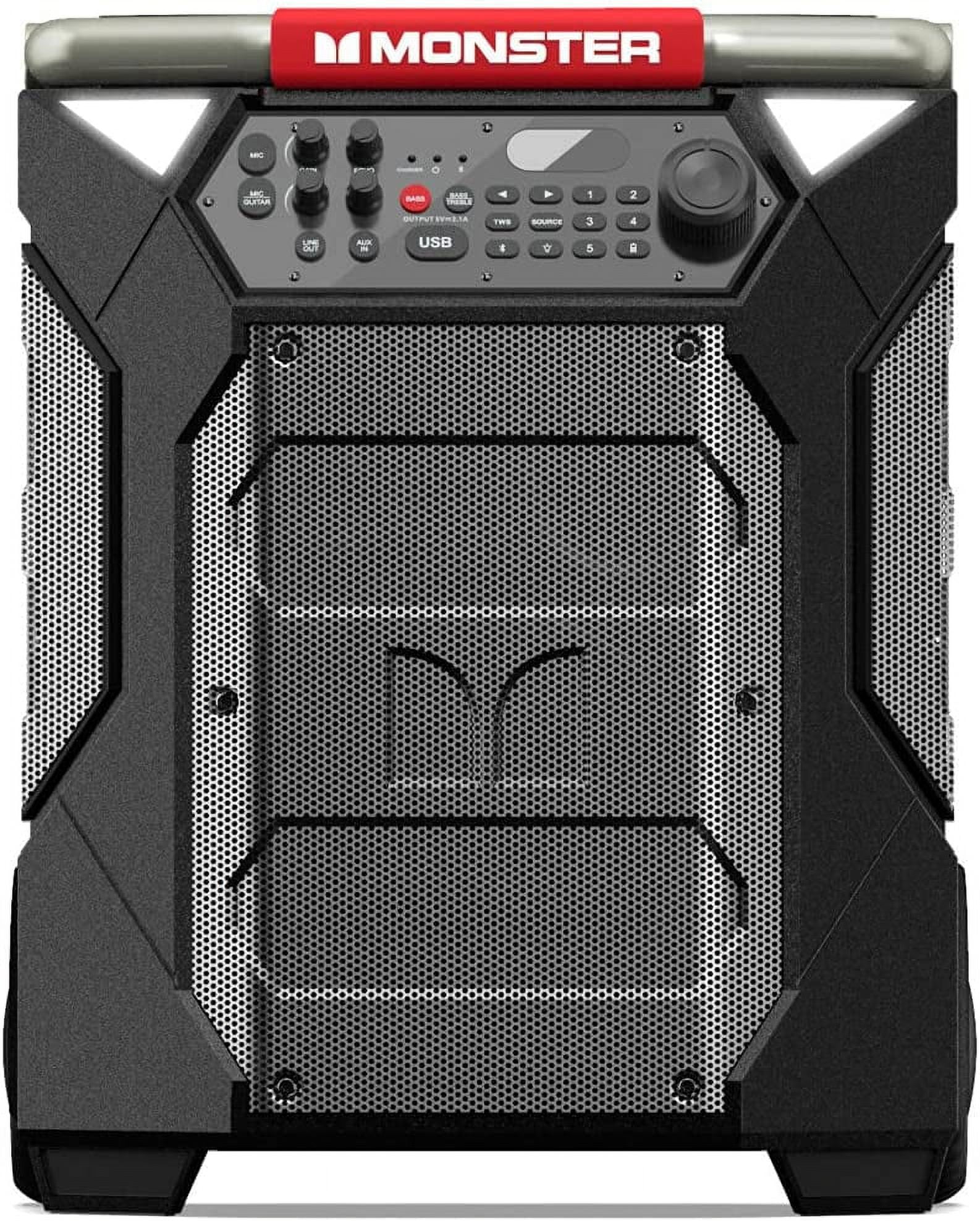 Monster MNRR360 Rockin' Roller 360 Portable Indoor/Outdoor Wireless Speaker, Gray/Black
