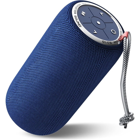 Monster S310 Upgraded Bluetooth Speaker, 30W Portable Speaker, 360 Stereo Sound with Punchy bass, TWS Pairing, IPX6 Waterproof, Bluetooth 5.2, 24H Playtime, Perfect for Home, Outdoor, Beach, Blue