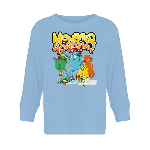 Monster Skateboarding Academy Long Sleeve Toddler -Image by Shutterstock,  2 Toddler
