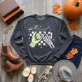 thumbnail image 1 of Monster Skeleton Pinky Promise Sweatshirt, Funny Spooky Halloween Sweater, 1 of 9
