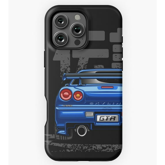 Monster Skyline GTR R34 Paradise Blue GA8366 Phone Case for iPhone 11 to 17 Pro Max
