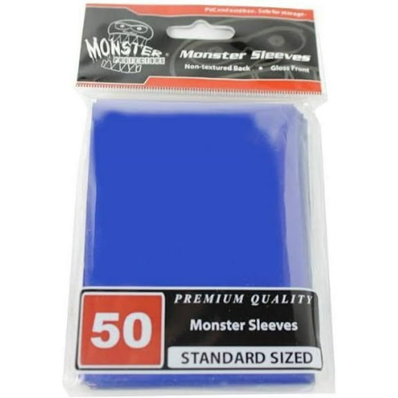 Monster Sleeves - Monster Protector Sleeves - Standard Size Gloss - Blue (Fits MTG Magic The Gathering and Other Standard Sized Gaming Cards)