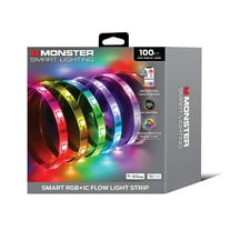 Monster Smart 100ft Indoor Multi-Color Flow LED Light Strip, Sound Reactive, Razer, Corded Electric