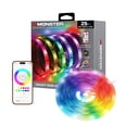 thumbnail image 1 of Monster Smart Indoor 25 ft Sound Reactive App and Voice Control Multicolor LED Strip Lights, 1 of 15