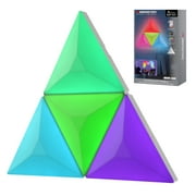 Monster Smart Lighting 3D Prism 4-Pack Interlocking RGBIC LED Wall Lights, Music Sync, Voice & App Control, Works with Alexa, Google, Siri
