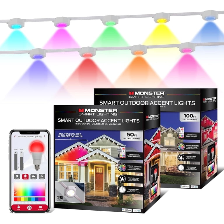 Monster Outdoor LED Smart Lights, RGBIC+ Multiwhite Permanent
