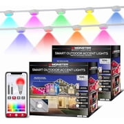 Monster Outdoor 200ft LED Smart Lights, RGBIC and Multiwhite Permanent Outdoor Lights with Voice Control, 100 feet Pack of 2