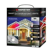 Monster Smart Permanent Outdoor Lights, 50ft, 36 LED RGBIC+ Multiwhite, All-Weather, App & Voice Control, Sound-Reactive, Customizable Lighting with Scheduling & Timer