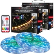 Monster Smart 100ft Outdoor LED Strip Lights, Multicolor Flow LED Lights for Patio & Backyard, App & Voice Control