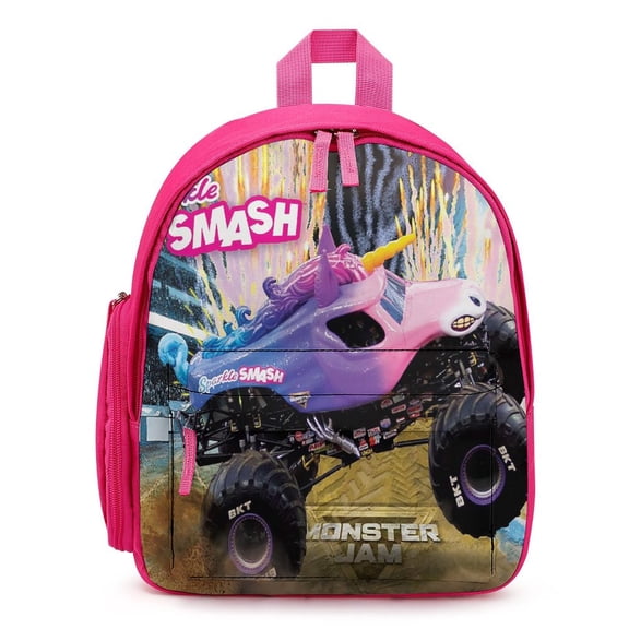 Monster-Sparkle Smash Trucks Lightweight Backpack Shoulder Bags Small Bookbag Daypack Travel Camping