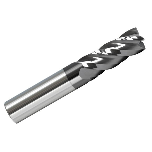 3/8" 4 Flute FUSION Advanced Performance Variable Helix Carbide End Mill, AlTiCrN Coated Long Length, 1.125"LOC