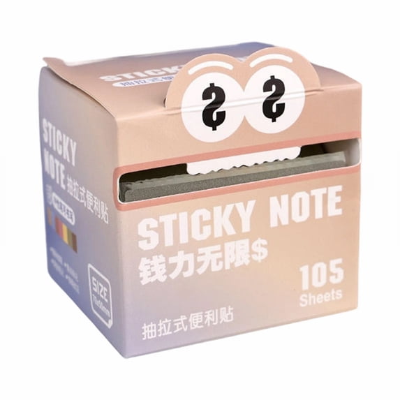 Monster Sticky Notes, Rainbow Transparent Roll Note Dispenser, Pearlescent Bookmark Flags, 105 Sheets