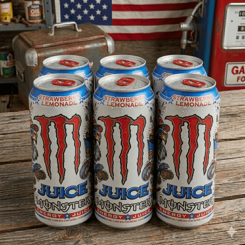Monster Strawberry Lemonade Energy Drink, 16 fl oz Cans, 6-Pack