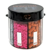 Round Plastic Monster Supplement Medication Pill Dispenser with Compartment Labels - Extra Large, Includes Premium Lifetime Subscription to Medisafe App