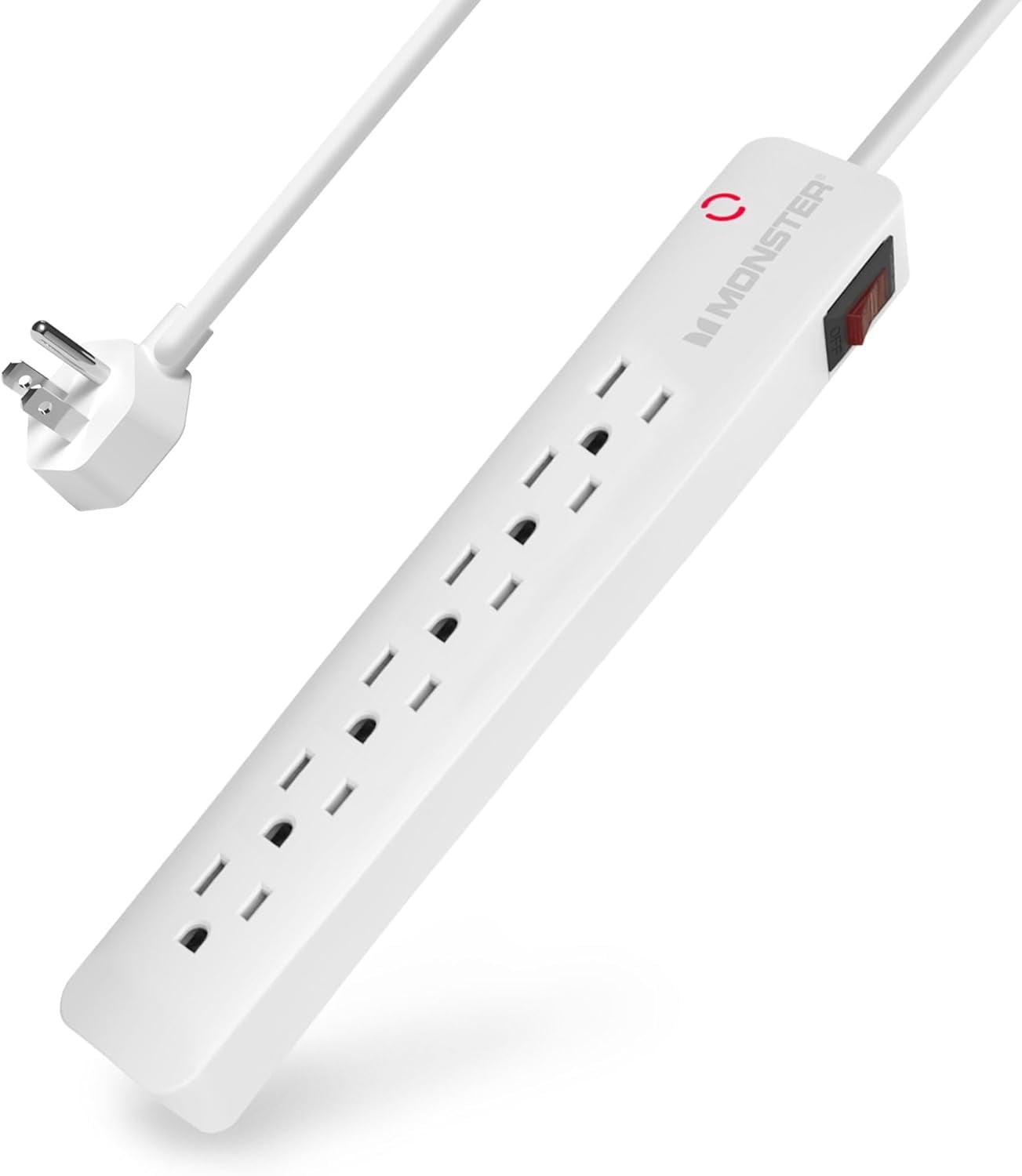 Monster Surge Protector Power Strip, 6 Grounded Outlets, 15ft Extra Long Cord, 1200J
