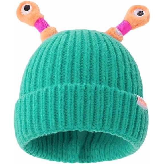 Monster Tentacles Hat, A Warm and Cute Knit Beanie with LED Lights, Big Eyes Cute Glowing Little Monster Knit Hat with Retractable Tentacles Christmas Cap