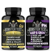 Monster Test Gold Special Edition Concentrated Testosterone Booster and Monster PM Sleep Aid 2-Pack