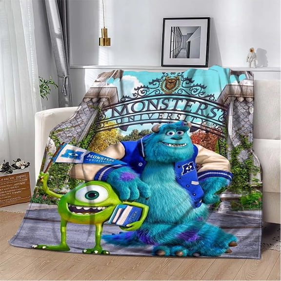 Monster Throw Blanket Soft Bed Bedding Warm Cozy Plush Monster Flannel Blankets Sofa Couch Bedroom Home Decor, 60"x50" IN