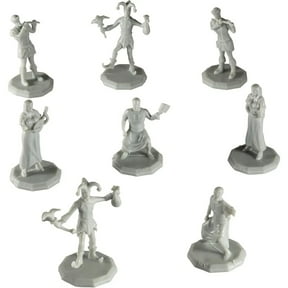 Monster Protectors Monster Townsfolk Mini Fantasy Figures - 8pc Entertainer Non Player Character NPC Miniatures - 1" Hex-Sized Compatible w DND