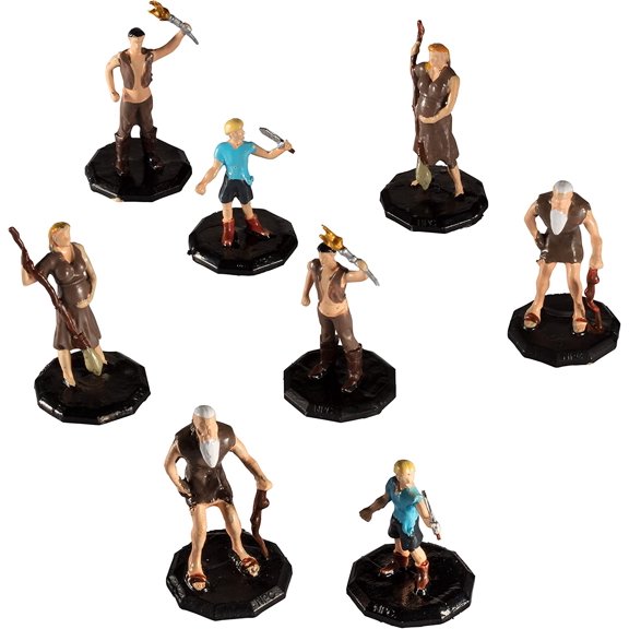 Monster Townsfolk Mini Fantasy Figures - 8pc Hand-Painted Peasant Non Player Character NPC Miniatures - 1" Hex-Sized Compatible with DND Dungeons Dragons Pathfinder, RPG Tabletop Games