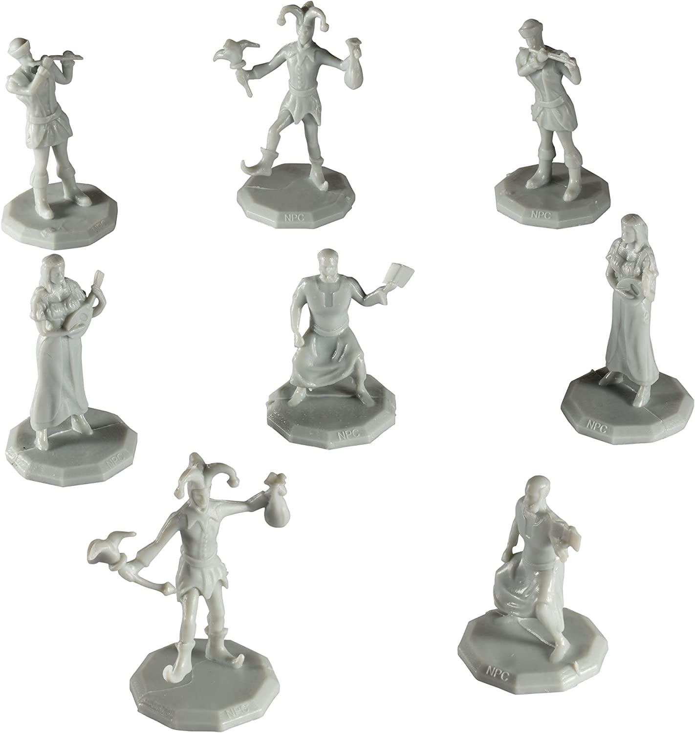 Monster Townsfolk Mini Fantasy Figures - 8pc Paintable Entertainer Non  Player Character NPC Miniatures - 1 Hex-Sized Compatible w DND Dungeons  and Dragons, Pathfinder and All RPG Tabletop Games 