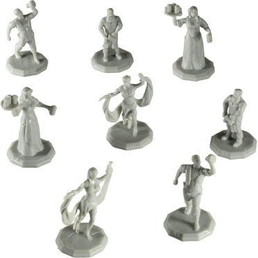 Monster Townsfolk Mini Fantasy Figures - 8pc Paintable Pub Workers Non Player Character NPC Miniatures- 1" Hex-Sized Compatible with DND Dungeons and Dragons, Pathfinder and All RPG Tabletop Games