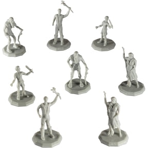 Monster Protectors Monster Townsfolk Mini Fantasy Figures - 8pc Peasant Non Player Character NPC Miniatures - 1" Hex-Sized Compatible with DND
