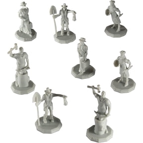 Monster Protectors Monster Townsfolk Mini Fantasy Figures - 8pc Tradesmen Non Player Character NPC Miniatures - 1" Hex-Sized Compatible with DND